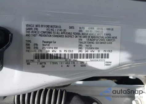 2014 Ford Focus Se из США, поврежденный, VIN 1FADP3F29EL189721